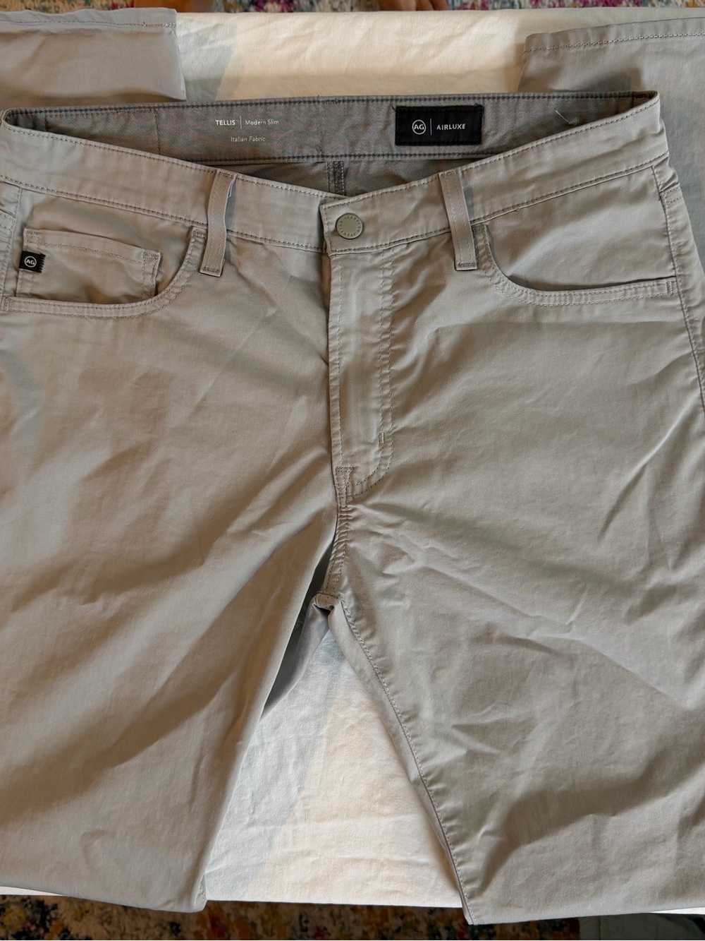 AG Adriano Goldschmied Light Gray Tellis Pants